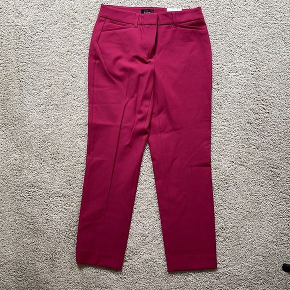 Comfort Stretch Slim Ankle Pants | Size 0S | Color Red Raspberry - Picture 3 of 8
